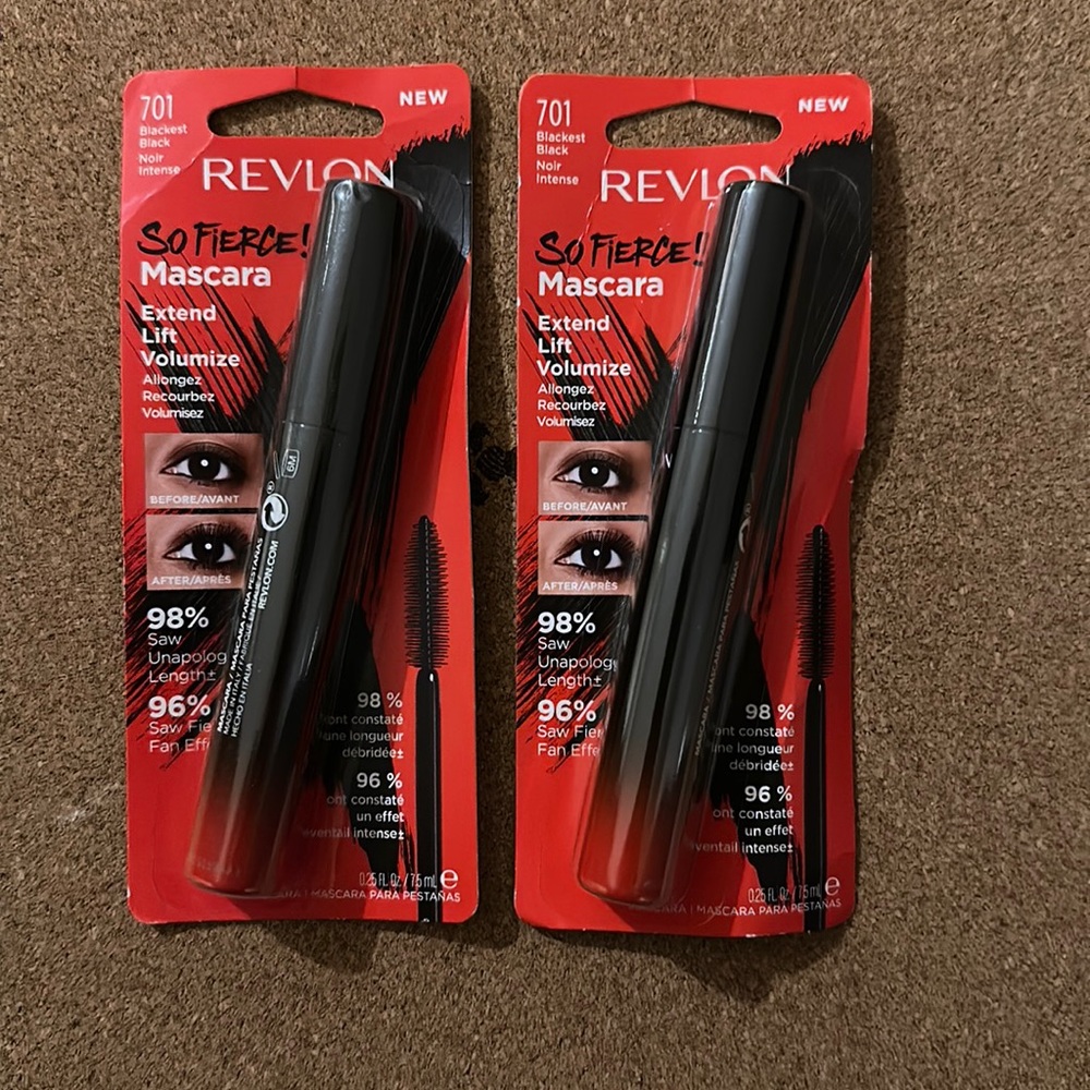 Brand new lot of 2 Revlon So Fierce mascara. Color is blackest black.
